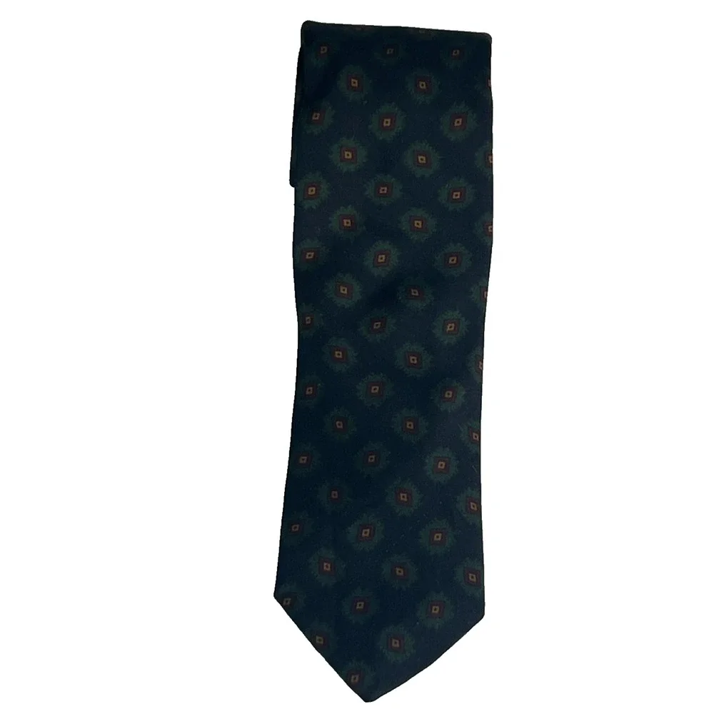 Polo by Ralph Lauren Men's Green Floral Design Silk Tie Handmade In Italy